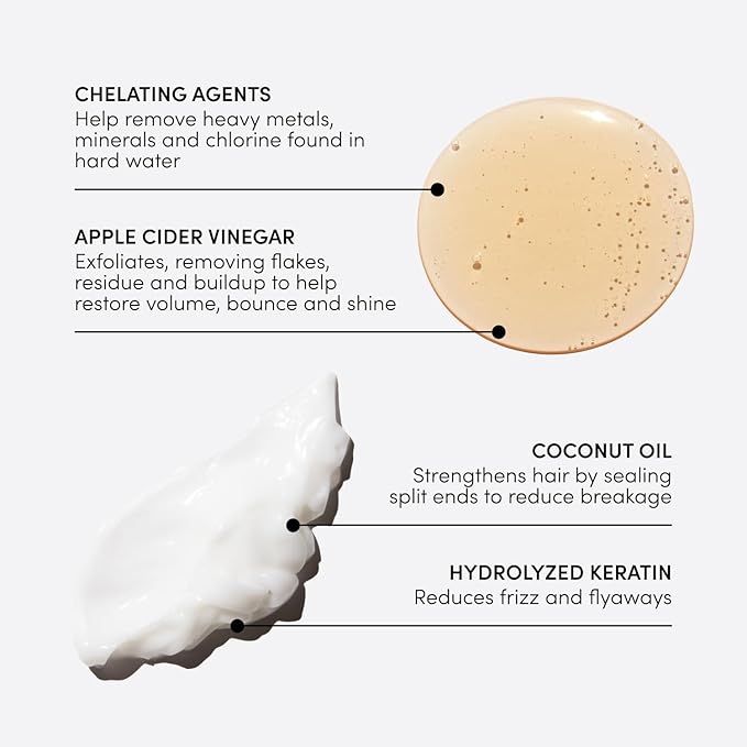 OUAI Detox Shampoo & Medium Hair Conditioner Bundle - Clarifying Shampoo for Build Up, Dirt, Oil, Product and Hard Water & Hydrating Conditioner for Medium Hair (2 Count)