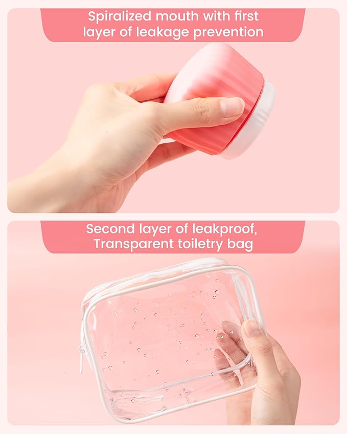 4 Pack Travel Size Silicone Jars, TSA Approved, Leak Proof, Bright Colors, 90ml Each, Cylindrical, With Clear Bag