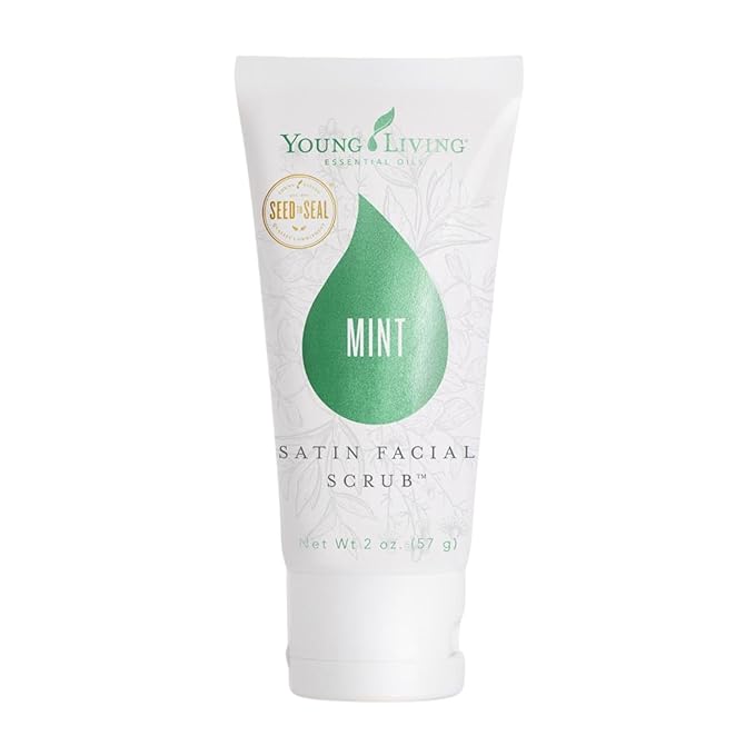 Young Living - Satin Facial Scrub Mint 2 oz | Gentle Exfoliation & Skincare | Dead Skin Removal & Renewal | Bright Complexion | Suitable for All Skin Types