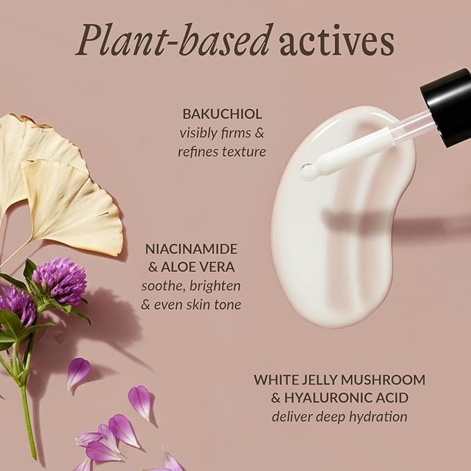 Bio Retinol Alternative Bakuchiol Serum - Smooths Skin & Reduces Fine Lines, USA Made with Natural & Organic Ingredients, Anti-Aging Skin Care Formula, Vegan, Cruelty Free