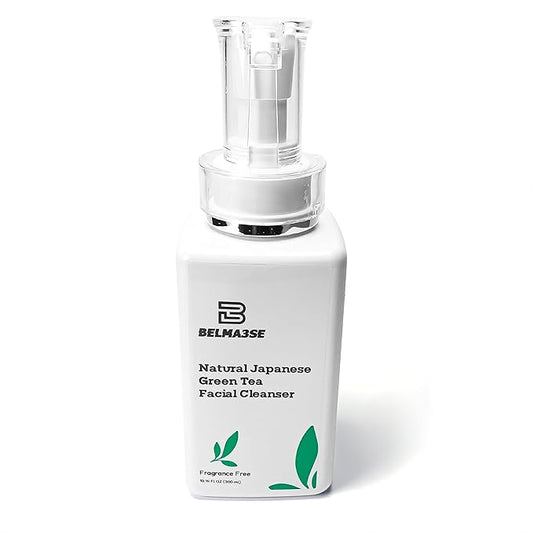 Natural Japanese Green Tea Facial Cleanser โ Foaming Face Wash for Sensitive Skin with Aloe Vera, Chamomile & Cucumber | Hydrating Sulfate Free Green Tea Face Wash & Cleanser (10.14 fl oz / 300ml)