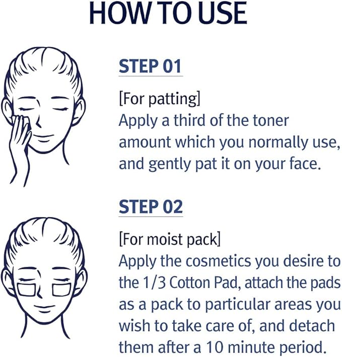 Pyunkang YUL PKY 1/3 Cotton Pads - High Absorbency Facial Toner Pads, Lint-Free Makeup Remover Squares (160 Count)