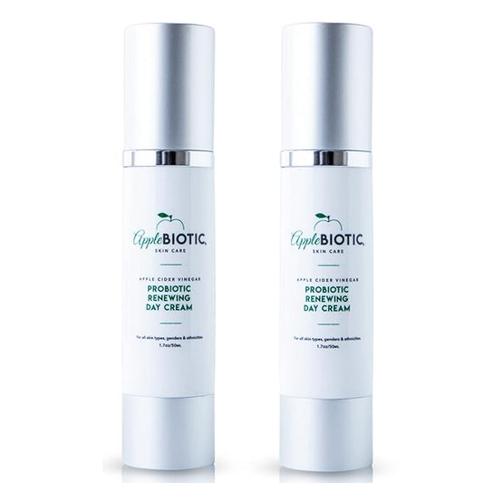 Apple Cider Vinegar Face Cream 2 PK - Hydrating, Redness Relief Face Moisturizer Lotion For Dry, Oily, Sensitive Skin, Natural Green Tea, Chamomile, Raw ACV Anti-Aging Skincare