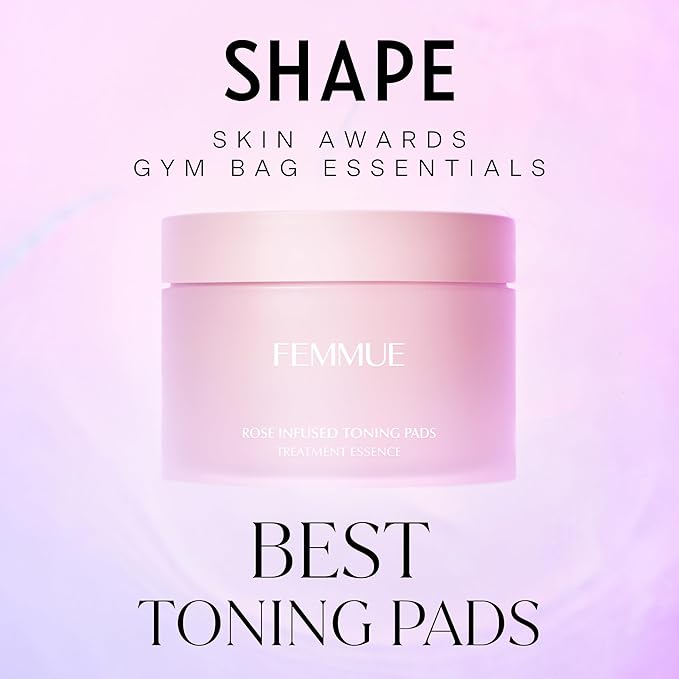 Rose Infused Face Toning Pads (60 Pack) | Daily Exfoliating Toner Cotton Rounds with Rose Water | Korean Skin Care