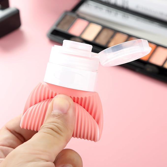 Travel Bottles for Toiletries, Tsa Approved 2oz Travel Bottles, BPA Free Leak Proof Travel Size Toiletry Containers, Refillable Travel Accessories with Toiletry Bag for Shampoo Liquid (4 Pack)