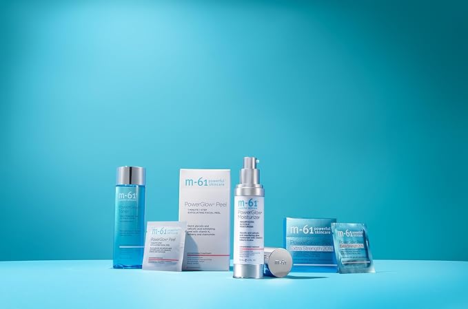m-61 PowerGlow Peel | Exfoliating Facial Peel With Glycolic, Salicylic Acid. 1 Minute, 1 Step - 10 Treatments