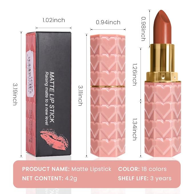 evpct 3Pcs Dark Deep Orange Brown Coffee Nude Matte Lipstick Sets for Women 24 Hour Matt Matte Lipstick Long Lasting Waterproof and Smudge Proof Fall Color Lipstick Shades Dark Brown Lip Liner Set 02