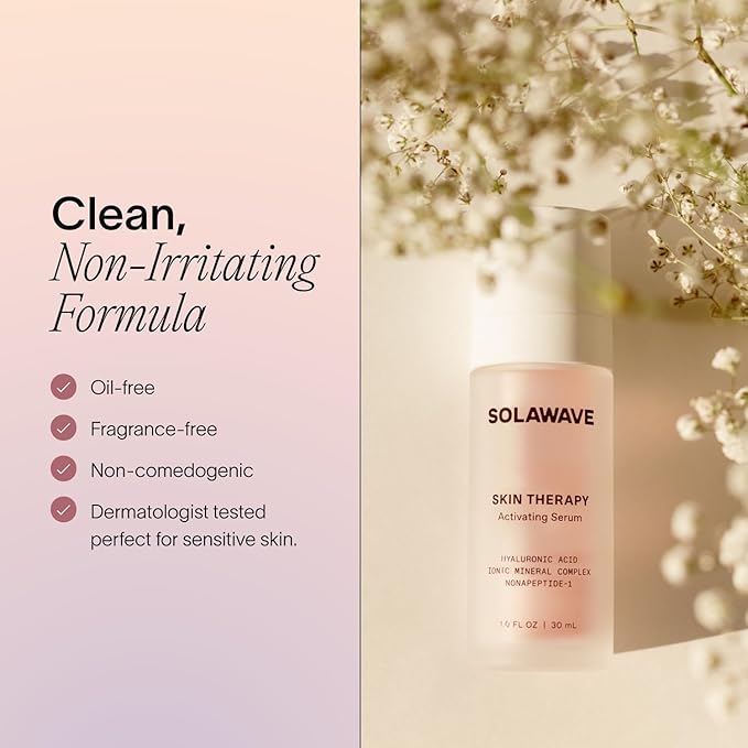 Microcurrent and Red Light Therapy Actvating Serum | For Skincare Wands 3-Pack with 2 Refills | Enhance Facial Skincare Wand Results by Solawave