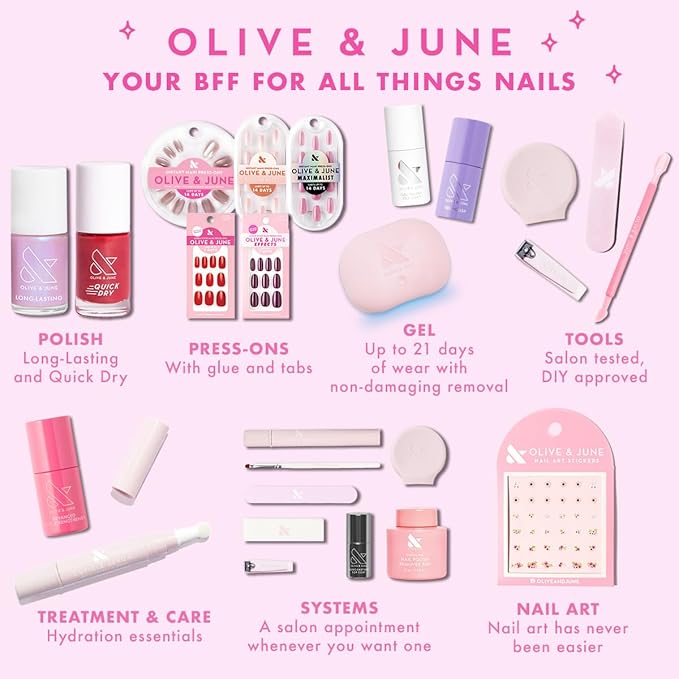Olive & June Long Lasting Nail Polish | Plump Gel-Like Finish No Lamp Needed | Lasts up to 10 days | Salon-Quality at Home | 15-Free Vegan Cruelty-Free Chip-Resistant Shine | House of O&J Regal Purple