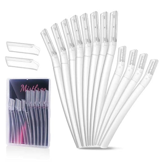 Dermaplane Razor for Women Face, 12 Pack Eyebrow Razor, Facial Razors with Micro Safety Blades, Peach Fuzz & Dead Skin Remover, Exfoliating for Smoother Skin & Easy Hair Removal