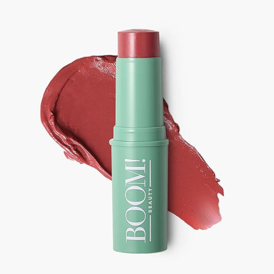 Boomstick Rose Nude ยฎ All-in-One Cream Blush for Cheeks, Eyes & Lips, Long-Wearing, Blendable Makeup Blush Stick for Mature Skin, Cruelty-Free Lip Cheek Tint with Skincare Benefits