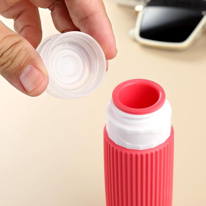 Travel Bottles for Toiletries, Tsa Approved 3oz Portable Travel Bottles, BPA Free Leak Proof Squeezable Silicone Travel Size Containers, Travel Accessories with Clear Toiletry Bag (4 Pack)