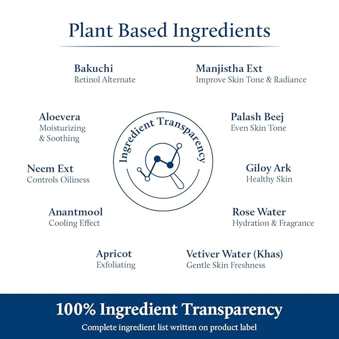 Blue Nectar Bakuchiol Serum for Face with Babchi Oil Extract | Ayurveda Retinol Free Serum for Aging Skin | Oil Free Face Moisturizer for Women & Men (10 Herbs, 1 Fl Oz)