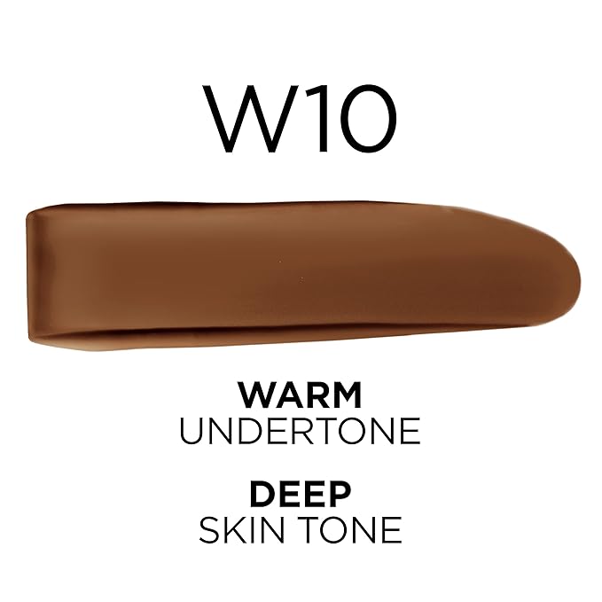 L’Oréal Paris True Match Super-Blendable Foundation, Medium Coverage Liquid Foundation Makeup with SPF 17, W10, Deep, 1 Fl Oz (Pack of 2)