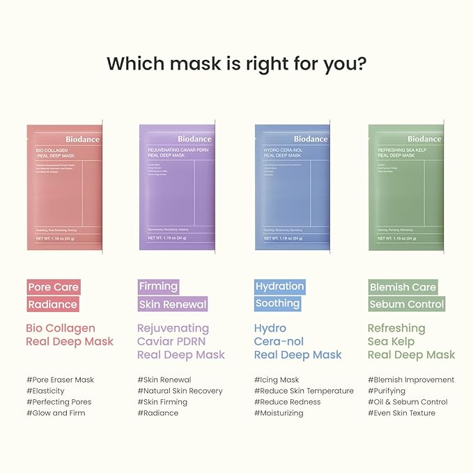 BIODANCE Bio-Collagen Real Deep Mask, Hydrating Overnight Hydrogel Mask, Pore Minimizing, Elasticity Improvement, Korean Skincare | 1.19oz(34g) x 16ea