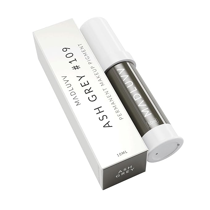 MADLUVV Professional Makeup Pigment for PMU Brow Artistry, Made in the USA, Vegan, Cruelty-free, Non-Toxic, Gel Consistency & High Retention - Ash Grey 109