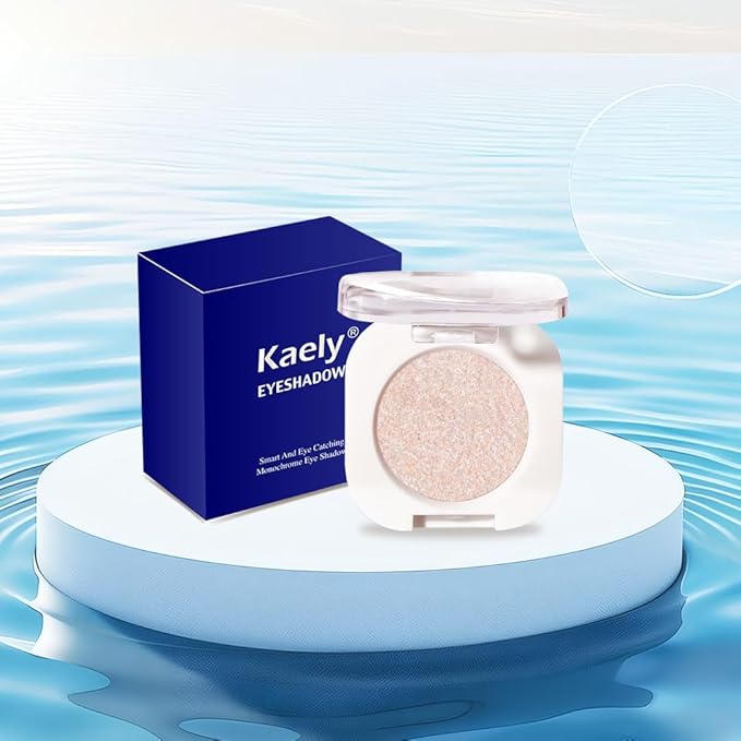 Sheer White Sparkle Eyeshadow Palette for Women, Single Monochrome Eye Shadow Makeup, Shiny Pressed Powder, Blendable Natural sombras para ojos, Holographic,Vegan,Travel -23