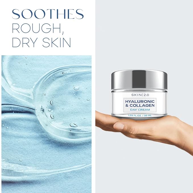 Hyaluronic Acid & Collagen Day & Night Face Moisturizer - Dermatologist Tested, Hydrating, Anti-Aging, Clean Beauty, Cruelty-Free, Korean Skincare for All Skin Types - 1.69 Fl oz (2-Pack)