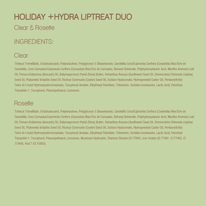 Pixi Beauty +Hydra LipTreat Duo Holiday Ornament | Gift Set Contains Two Hydrating Tinted Lip Balms in Shades Rosette & Clear | 2 pack of 0.16 oz / 4.8 g