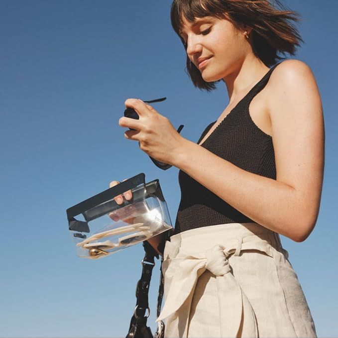 Cadence Parcel - Clear Dopp Kit with Magnetic Closure - Durable and Leak-Resistant Travel Toiletry Kit - TSA-Compliant & Modular Design - Hygiene Bag for Travel Essentials - .5 Qt - Ink