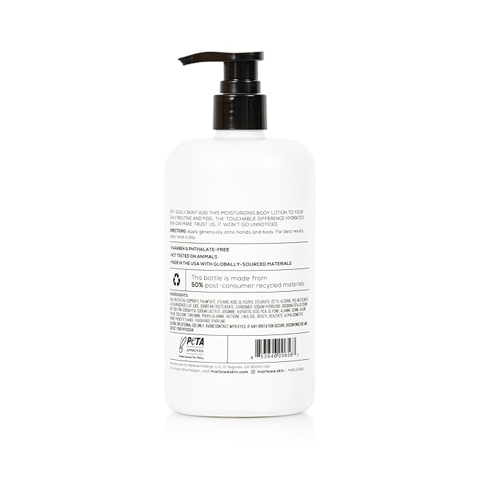 MARLOWE. No. 002 Body Lotion 15 oz Pump, Original, Revitalizing Dry Skin Lotion with Aloe Vera & Amino Acids, Hydrates & Nourishes, Lightly Scented