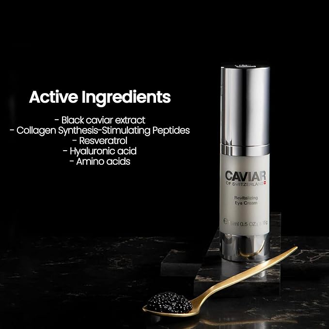 Black Caviar Under Eye Cream โ Anti Aging Skin Care Moisturizer Cream | Instant Hydrating, Collagen Puffiness and Bags Reducer, Wrinkles Repairing & Circle Remover Treatment