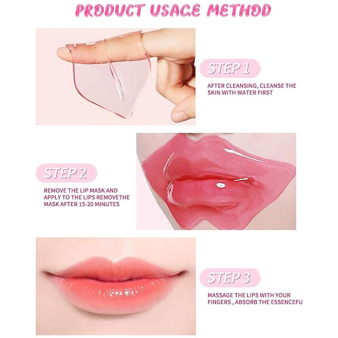 30 Pairs Lip Mask Under Eye Masks Patches, Crystal Collagen Hydrating Moisturizing Smoothing Lips Gel Pads for Puffy Eyes Bags,Dark Circles,Puffiness,Fine Lines,Wrinkles,Anti-Aging Sakura