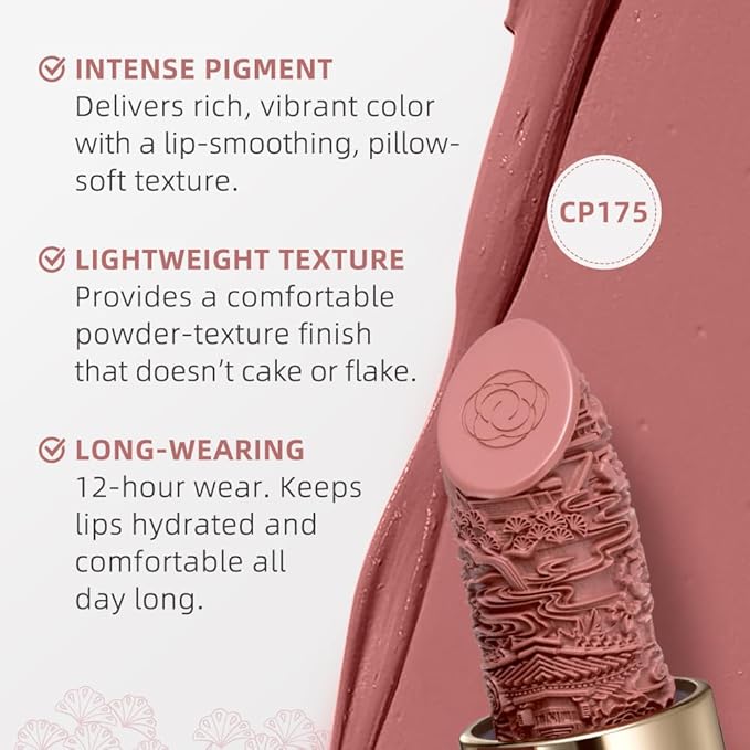 Catkin Semi-Matte Lipstick Hydrating High Impact Color Infused with Vitamin E and Avocado Oil Smooth Soft Texture Long Lasting Matte Finish 175