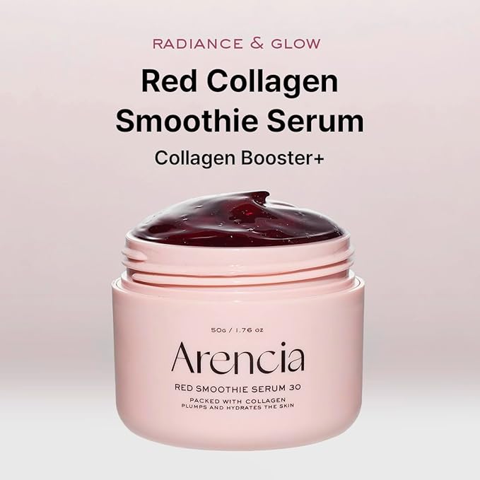 Overnight Red Smoothie Face Mask Serum, Glowing & Soothing with 30% red collagen, Niacinamide, Peptide, Vitamin E