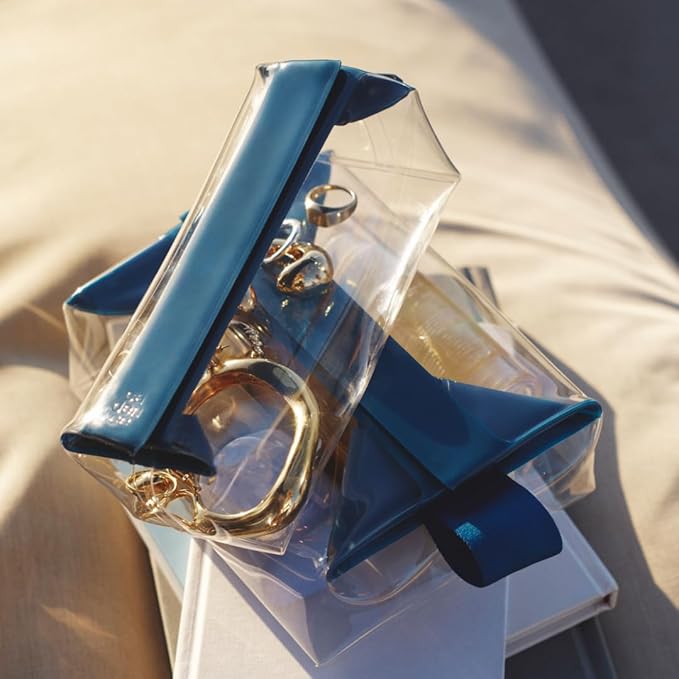 Cadence Parcel - Clear Dopp Kit with Magnetic Closure - Durable and Leak-Resistant Travel Toiletry Kit - TSA-Compliant & Modular Design - Hygiene Bag for Travel Essentials - .5 Qt - Ink