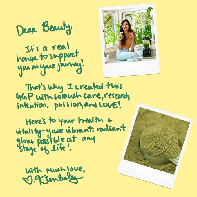 Solluna by Kimberly Snyder Greens Superfood Powder with Spirulina, Cordyceps, Chlorella, Moringa, Ashitaba, Amalaki, Monk Fruit — Vitamins & Minerals for Energy & Mood (30 Serv) Vegan & Non-GMO