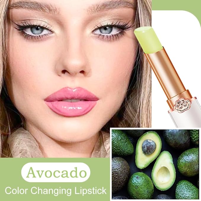 Kaely 2Pcs Avocado Hydrating Lipstick Tinted Lip Balm, Color Changing PH Lipstick Makeup, Korean Magic Lip Stain Long Lasting Waterproof, labiales magicos 24 horas originales