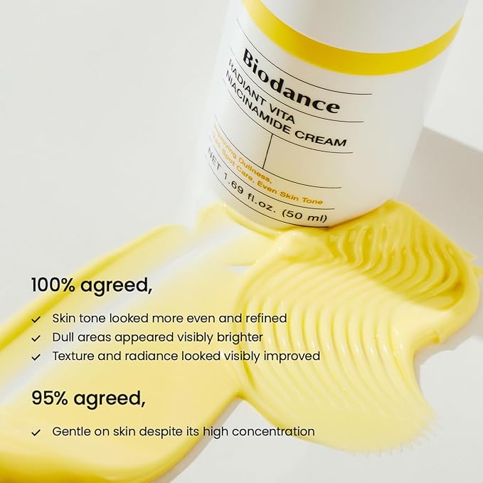 BIODANCE Radiant Vita Niacinamide Cream, Brightening, Dark Spot Correcting Facial Moisturizer, Korean Skincare | 1.69 fl.oz, 50ml