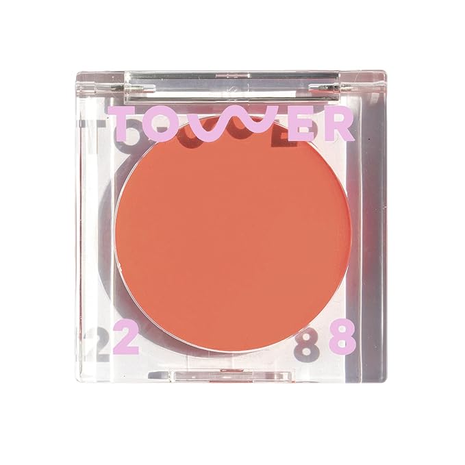 Tower 28 Beauty BeachPlease Cream Blush for Cheeks and Lips - Multi-Purpose Lip and Cheek Tint in Sun-Kissed Peach Blush - for Sensitive Skin – Color RUSH HOUR, Luminous Finish