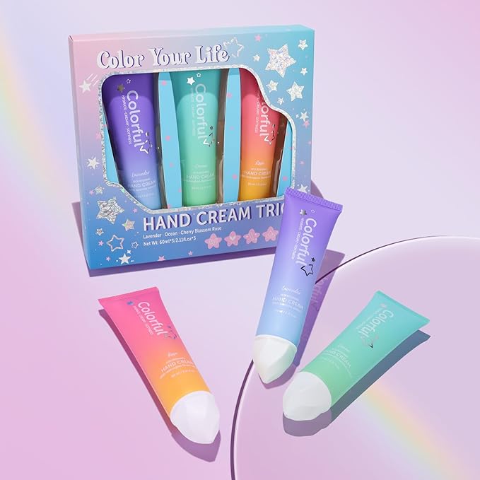 Floral & Star Shaped Hand Lotion Set, 3 Pcs Gift Pack, 60ml Each, Lavender, Rose and Ocean Scent. Best for Women,Girls,Mothers Day Gifts,Teacher Appreciation Gifts.