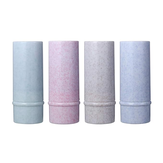 Vtrem 4 Colors Kabuki Makeup Brush Retractable Blush Brushes Premium Foundation Brush Travel Kit for Mineral Powder, Contouring, Cream, Liquid Cosmetics, Pink/Blue/White/Purple