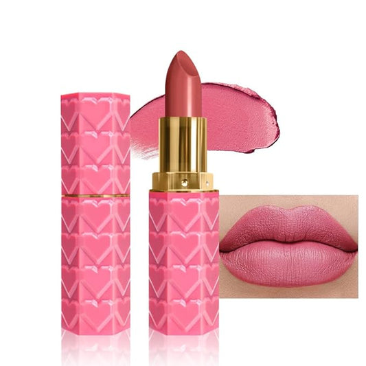 evpct 1Pcs Warm Pink Lipstick, Silky Velvet Matte Lipstick Pack Sets for Women, Long Lasting Smudge Proof Lipstick Lip Stain Makeup Kit matte lipstick 24 hours original P01