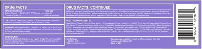 SprinJene Natural Fluoride Free Toothpaste for Sensitive Teeth & Gums – Patented Toothpaste with Black Seed Oil & Zinc – Vegan Dry Mouth Prevention for Fresh Breath – Made in The USA (2 Pack)