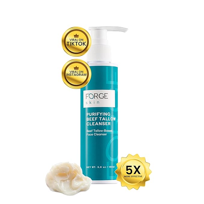 Forge Skin Original Purifying Face Wash Beef Tallow for Skin Care | Grass Fed Beef Tallow Hydrating Facial Cleanser Skincare | Tallow Face Moisturizer Soap| Beef Tallow for Face Exfoliating Face Wash