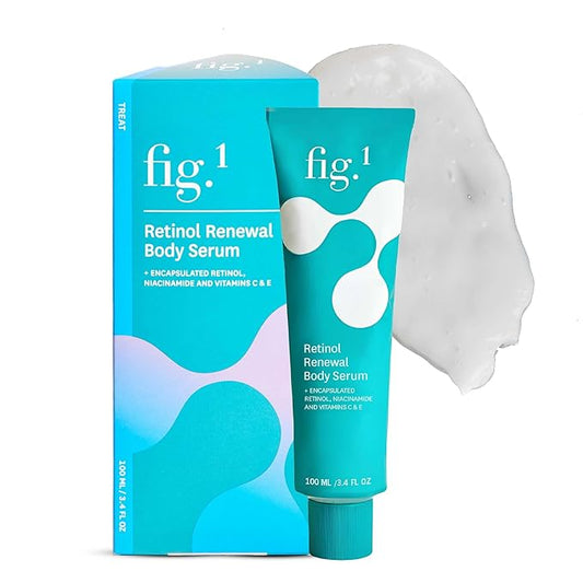 Fig.1 Retinol Body Serum – Advanced Skin Booster for Crepey Skin, Stretch Marks, Anti-Aging & Dark Spots – Glowing, Non-Greasy Retinoid Treatment with Niacinamide, Vitamin C & Retinol – 3.4 oz