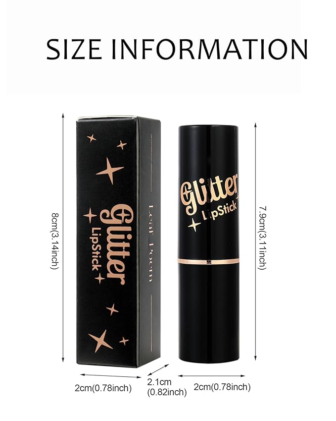 Rose Red Metallic Glitter Lipstick Long Lasting,Diamond Nude Shimmer Lip Gloss High Pigmented Matte Liquid Lip Stick for Women,Sparkling Shiny Transfer Proof Non Stick Tinted Lip Color Balm Makeup-06