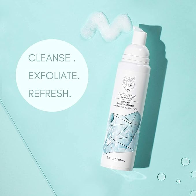 Snow Fox Cooling Foam Cleanser with Organic Aloe Vera Juice, 150 ml