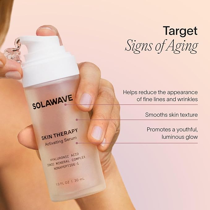SolaWave Skin Therapy Activating Serum with 1 Refill | Enhance Red Light Therapy Wand Results | Hydrating Skincare for Microcurrent Galvanic Current