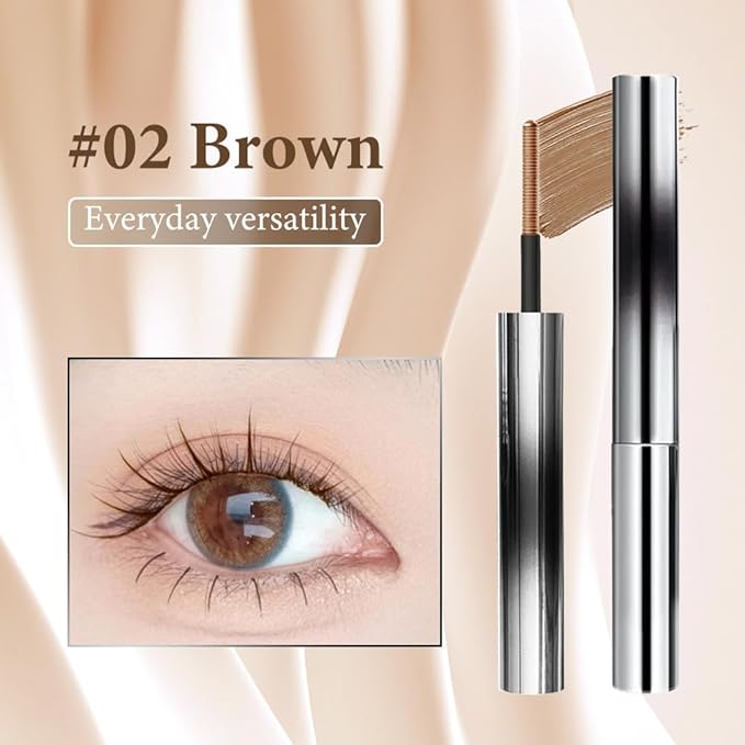 3D Curling Iron Wand Mascara, 2025 New Waterproof Metal Iron Wand Mascara Tubing, Waterproof & Smudge-Proof Long-Lasting Curling Eyelash Mascaras with No Flaking (Brown)