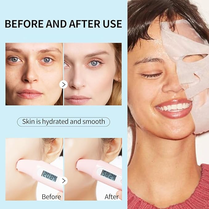 Kaely 8 Pack White Sheet Masks, Face Masks for Kids Teens Skin Care, Soothe Facial Mask for All Skin Types, Girls Night Skincare Spa Party, Birthday Gifts for Women Men, Set01