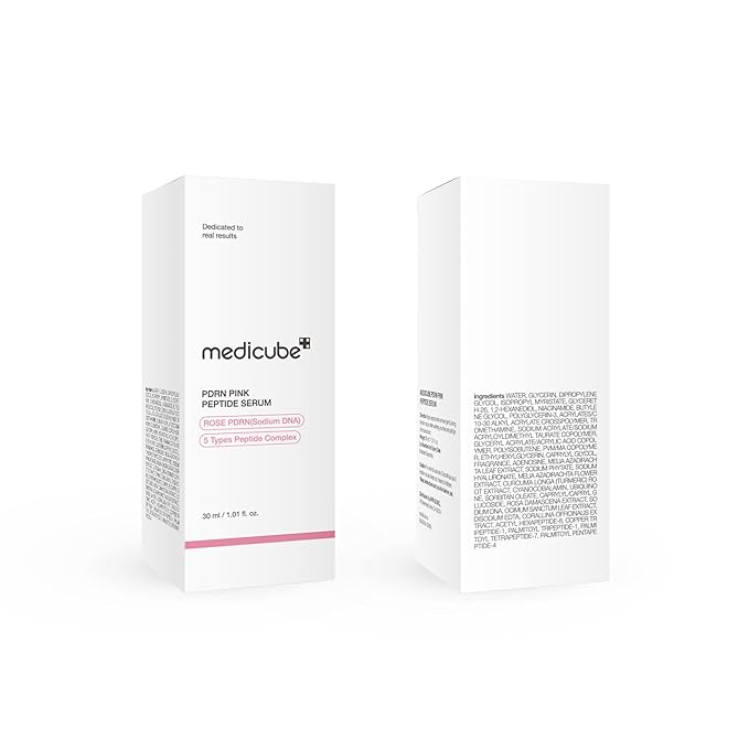 medicube PDRN Pink Peptide Serum, Pink glow serum, Peptide, Niacinamide, Hydrating & Moisturizing & Firming, Uneven Skin Tone, Korean Skincare | 1.01 fl.oz. (1.01 fl.oz., Rose PDRN (Vegan))