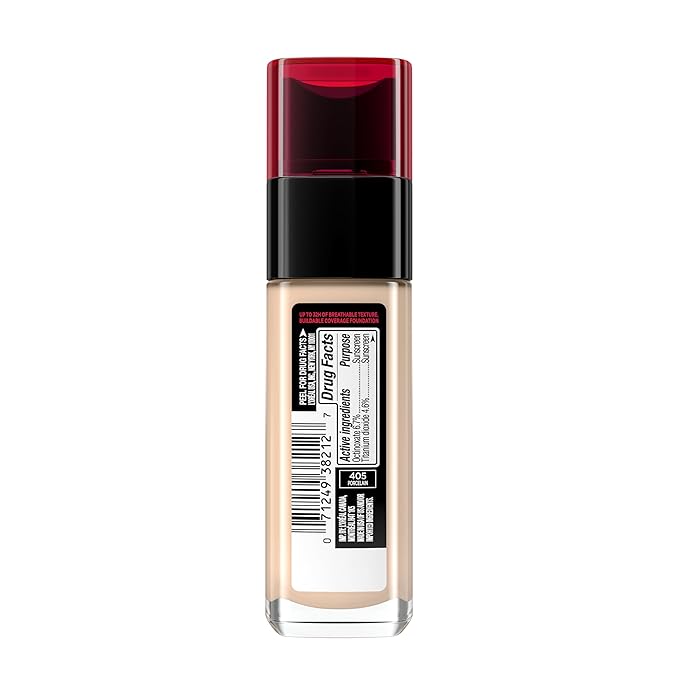 L'Oreal Paris Makeup Infallible Up to 32 Hour Fresh Wear Lightweight Foundation, 405 Porcelain, 1 Fl Oz, Packaging May Vary