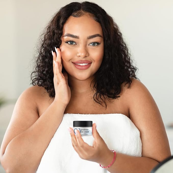 Probiotic Eye Cream with Caffeine for Dark Circles, Puffiness & Wrinkles - Luxury 28-Botanical Formula with Ceramides - Targets Under Eye Bags, Fine Lines & Crow's Feet - USA Made 0.5oz