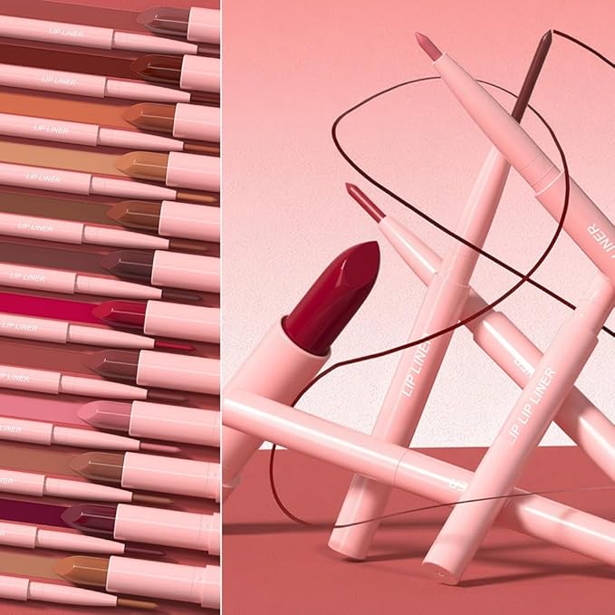 6Pcs 2 in 1 Matte Lipstick Lip Liner Pencil Set,Waterproof Lip Stick Lip liner Combo for Old Women Long Lasting Lipstick Crayon,labiales mate 24 horas originales