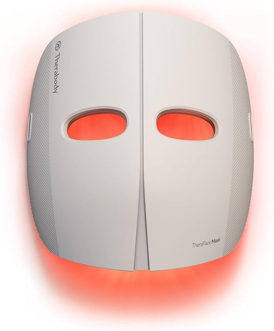 TheraFace Mask LED Light Therapy Skin Care Face Mask with Vibrating Massage - FSA Eligible Blue & Red Light Therapy for Face - LED Facial Massager for Wrinkles, Skin Tightening & Dark Spots